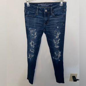 American Eagle 360 Super Stretch Ripped Jeans Size 0